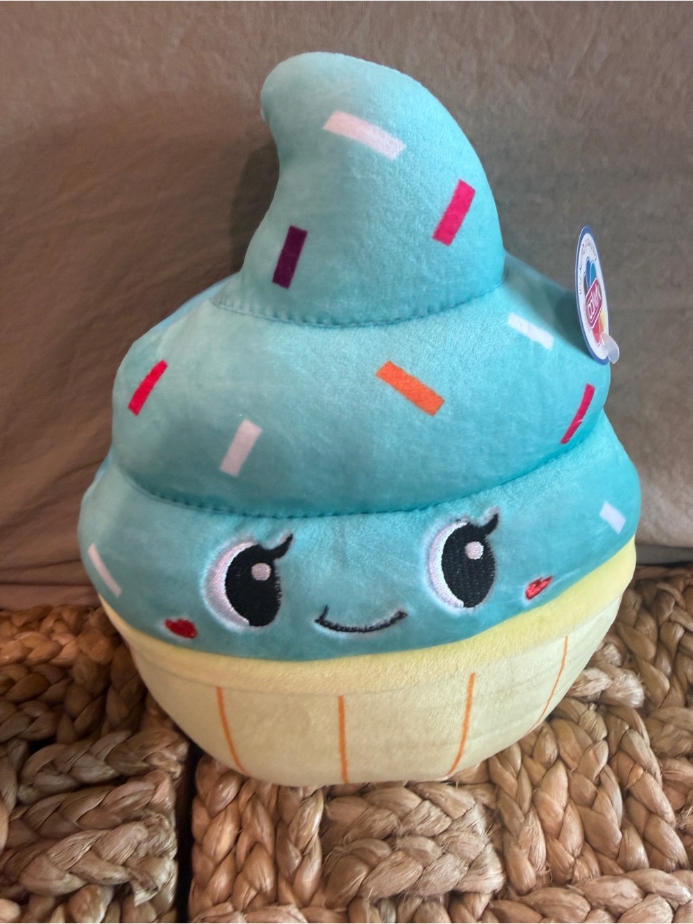NANCO Plush Ice Cream Cupcake Toy - Aqua Sprinkles